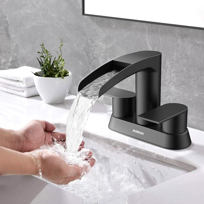 Bathroom Sink Faucet for 3 Hole, Hurran 4 Inch Bathroom