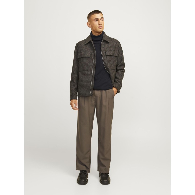 JACK & JONES Male Turtleneck Pullover Plain Turtleneck Sweater, black