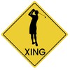 Golfer Golf Crossing Xing Sign Funny Aluminum Road Signs 12