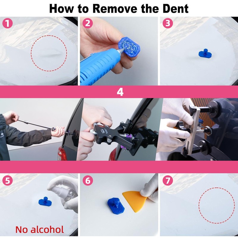 DentWiz Car Dent Repair Kit - Slide Hammer, Glue Gun