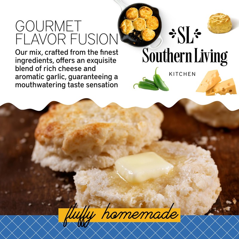 Southern Living Gourmet Jalapeno Cheddar Biscuit Mix, Easy-to-Bake Delight, Dinner