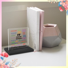 Motivational Office Gifts for Programmer, Positive Affirmation Gifts for Programmer, Modern Transparent Acrylic Desk Plaque with Funny Quotes, 10 x 10 x 1.5 cm,XXY83