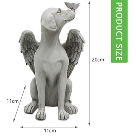 Angel Dog Memorial Statue – 20 CM Resin Sleeping Dog Ornament, Pet Loss Tribute Garden Statue, Bereavement Gift, Dog Grave Marker, Memorial Figurine for Cherished Pets