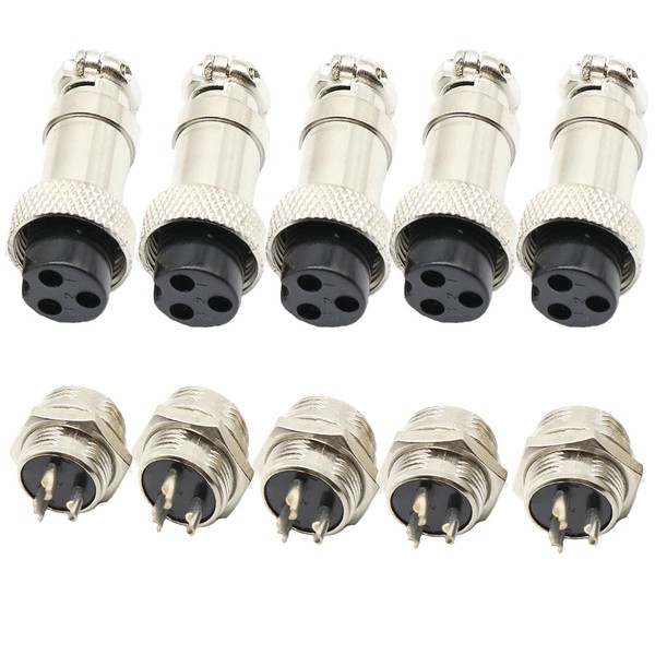 Sopepoyie GX16 3Pin Male Female Aviation Connector Plug 16MM Wire