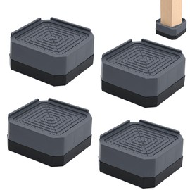 SNSYGN Pack of 4 Furniture Risers, 4 cm Furniture Feet, Height Adjuster, Bed Riser, Table Raiser for Couch, Desk, Sofa, Table, Bookshelf (Black/Square)