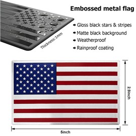 BESULEN American Flag Car Stickers, 2 Pack 5 x 3 Inch USA Flag Decals, Patriotic Stars Stripe Bumper Emblem Sticker, Support US Military Adhesive Decal for Laptop, Trucks, RV, SUV (Multicolour)