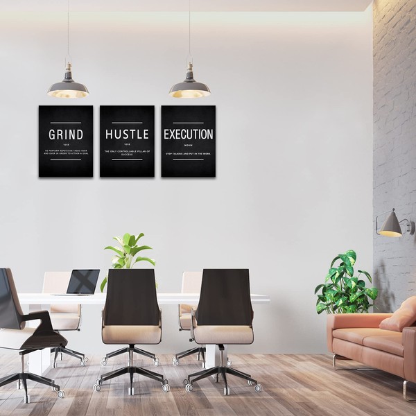 KAWAHONE KAWAHONE Canvas Painting Wall Art, Grind Hustle Execution Motivational