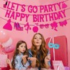 Let's Go Party Happy Birthday Banners for Women, Hot Pink