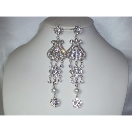 treasuresbyevius.etsy.com Rhinestone chandelier earrings dangle party dressy statement bridal earrings