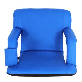 Saturnpower Portable Stadium Seat Chair Portable Stand Chair with Back and Cushion for Grandstand，Playground，Court Blue (Blue)