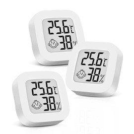 3pcs Thermometer Indoor Hygrometer Humidity Meter Digital Mini LCD Thermometer Room Hygrometer Thermometer Cute Wall Thermometer for Baby Room Senior Room Study Wine Cellar