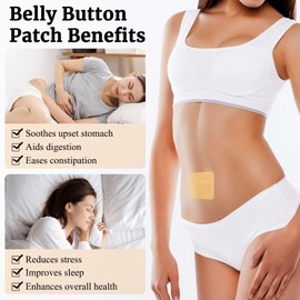 54 Pcs Castor Oil Belly Button Patches Organic Cotton Disposable Castor Oil Pack Wrap Self-Adhesive Highly Absorbent No Washing (Oil Not Included)