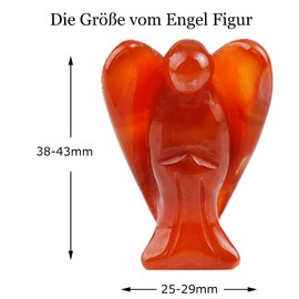 Nupuyai Angel Gemstone Guardian Angel Figurine Crystal Pocket Angel Healing Stone Talisman Lucky Charm Angel Statue Fengshui Decoration