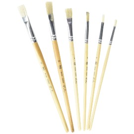 KREUL 723025 - Universalpinsel Borste Set, für Kunst, Hobby und Schule, 6 Flachpinsel in den Größen 2, 4, 6, 8, 10 und 12