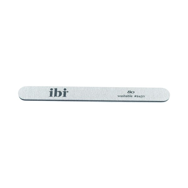 IBI 80 Zebra Cushion File | Grit 80/80 | Washable & Disinfectable Nail Files for Professionals (10)