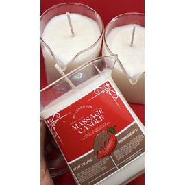 Handmade Massage Oil Candle, Chocolate Covered Strawberry, Valentine's Day Candle