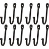 Early American Single Prong Wrought Iron Hooks, Set of 12