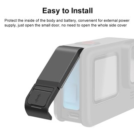 Puerta Lateral para 10 9 Black, Cubierta de Batería de Plástico de Repuesto, Accesorios de Funda Protectora, con Puerto de Carga Tipo C