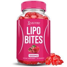Lipo Bites ACV Gummies Advanced Formula 1000MG Apple Cider Vinegar Chewies Formulated with Pomegranate Beet Juice Powder B12 Vegan Non GMO 60 Gummys
