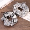 TUCEWP 2Pcs Scrunchies for Women PU Leather Cheer Hair Scrunchies