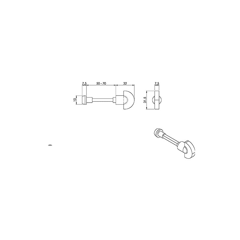 Spare Slim Thumbturn Lock and Release Handle - 67mm Spindle