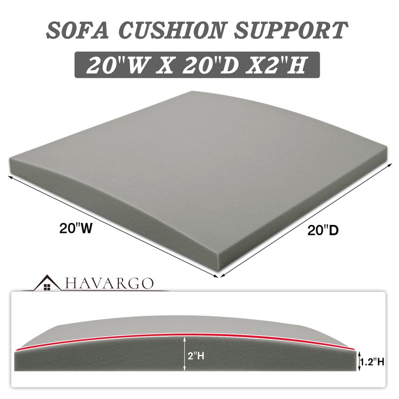 HAVARGO Couch Cushion Support for Sagging Seat 20X20X2 Inches Couch