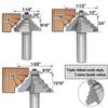 5Pcs Triple Bead Ovolo Bit Set,1/2" Shank,Radius 3.5mm, 4.5mm, 5.5mm,