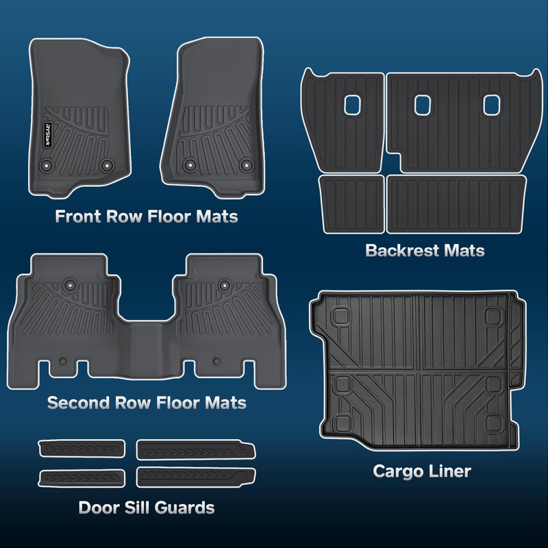 Floor Mats for Jeep Wrangler JL Gas 2018-2026 4-Door