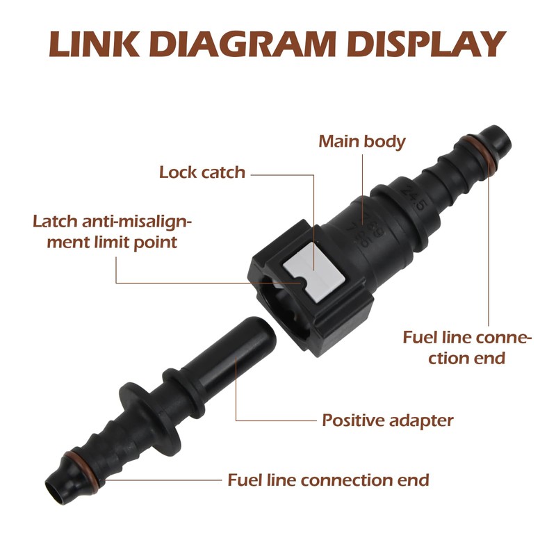 Set of 2 7.89mm SAE to 5/16 8mm Straight Car