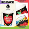 FYSUIMU 100 Pcs Teacher Appreciation Paper Cups Black Apples Pencil