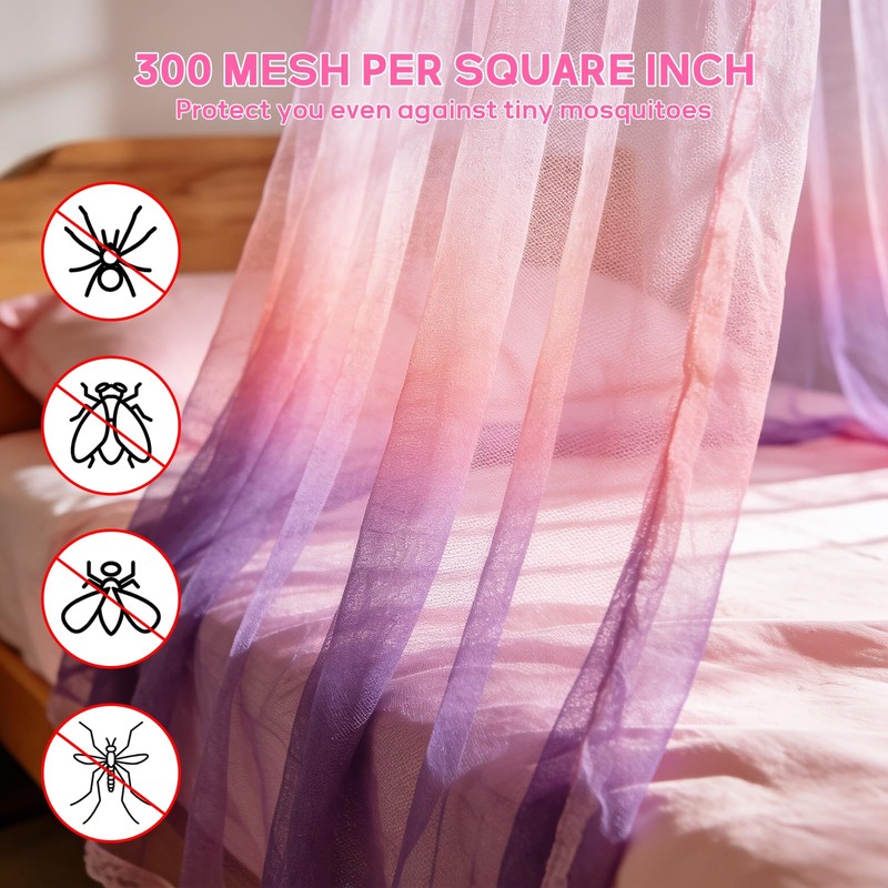 Mosquito Net Bed Canopy for Girls, Princess Bed Canopy Curtains