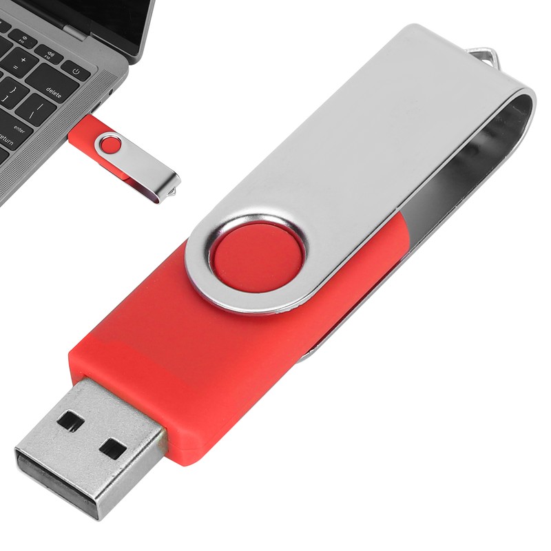 USB Flash Drive Candy Red Rotatable Portable Storage Memory Stick