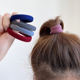 Multicolour Black Hair Scrunchies Nylon Hair Bands Hair Braided Elastic Hair Tie Ropes Ponytail Holder for Girls Women Hair Accessories-Mixed Color-10pcs