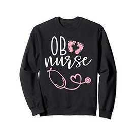 Cute OB Nurse Baby Feet Heart Design Sweatshirt