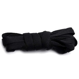 Anufer Flat 9 mm Wide Colourful Long Shoelaces for Sports Shoes Boots - Black , size: 300 cm
