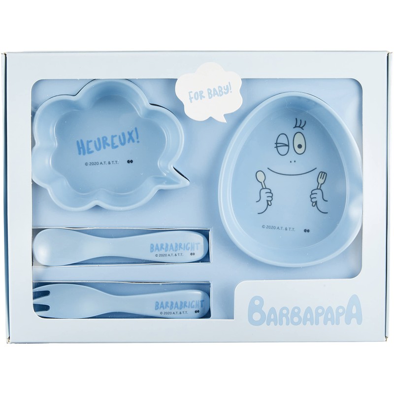 Ken Onishi BPD-1801 Barbapapa Melamine Set, Blue, Bowl: 3.7 x