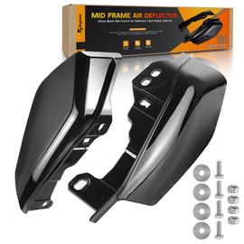 Gloss Black Mid Frame Air Deflectors Heat Shields Deflector Compatible with Harley Touring Street Road King Glide Road Glide Electra Ultra Limited Tri Glide CVO - Vivid Gloss Black (2009-2022)