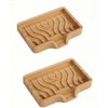 SHUNYUNG Bamboo Soap Dish Holder Tray, 2 Pack Wood Bar