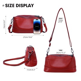 HUA ANGEL Womens Cross Body Bag with Multi Compartments Soft Leather Anti Theft Side Bags Crossbody for Women Small Messenger Bag - Adjustable Shoulder Strap Satchel Bag Travel Shopping