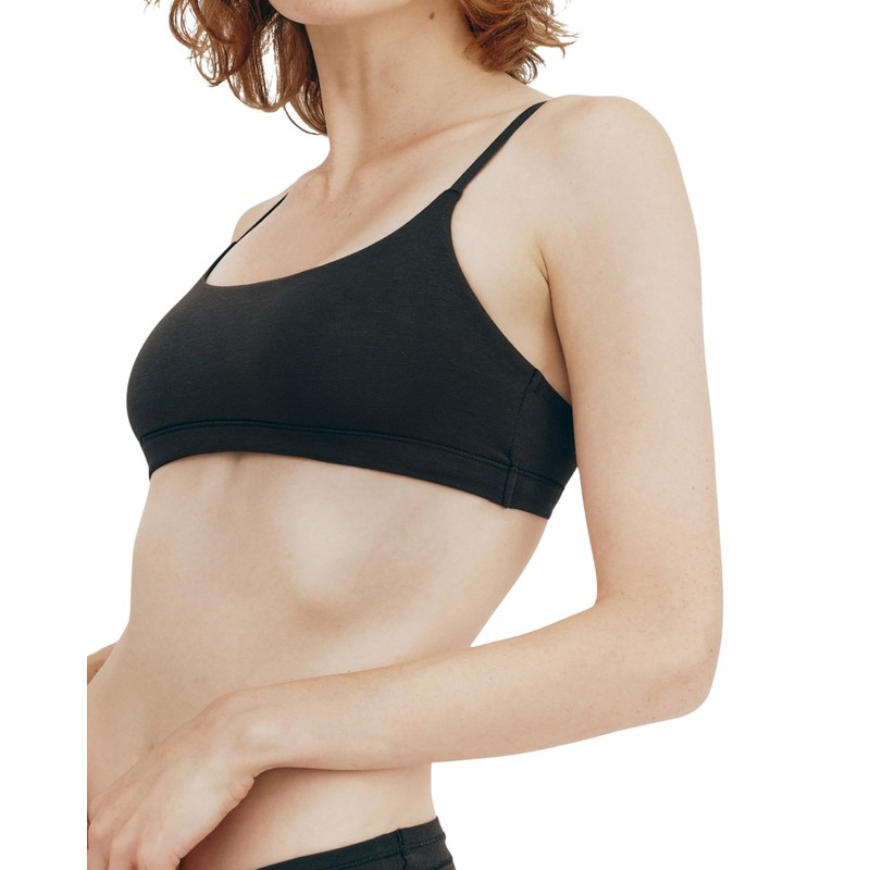Organic Basics Women's Flex Bralette, Black, Large