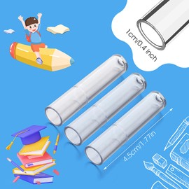 COMNICO Plastic Pencil Caps, 20Pcs Pencil Tip Protector Cover Clear Pencil Toppers Pencil Extender for Wooden Pencils Extender Holders Stationery Accessories for Classroom Student School Office
