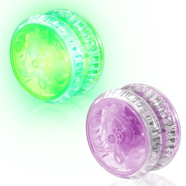 2 Giocattoli LED Yoyo Luce LED Yoyo Palla Reattiva Cuscinetto Yoyo per Adolescenti Divertente Yoyo per Principianti Bomboniere per Feste di Compleanno (Colori Casuali)