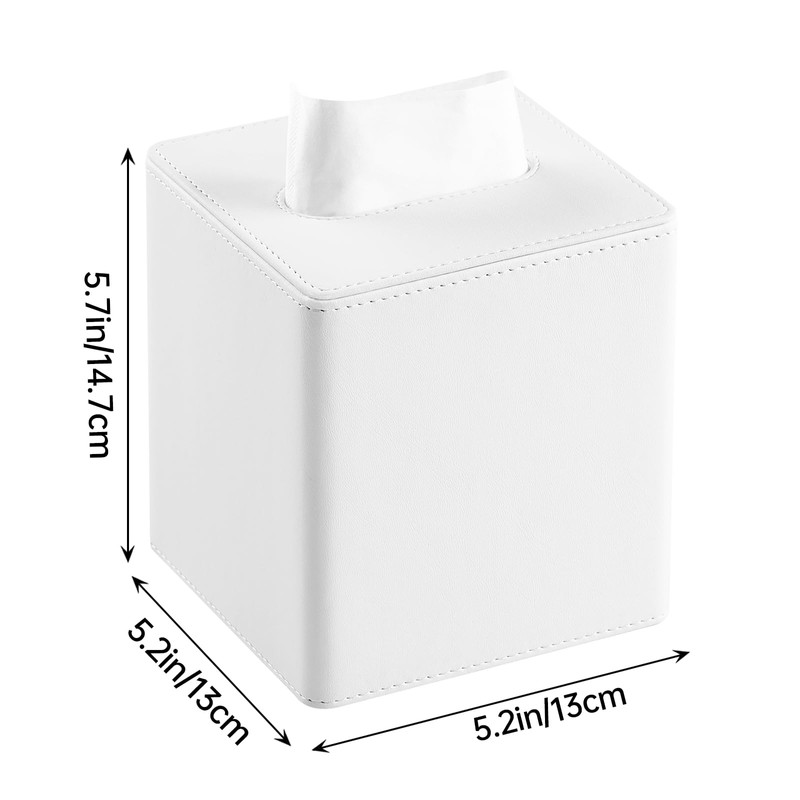 MEIBOOCH PU Leather Tissue Box Cover Square Tissue Box Holder