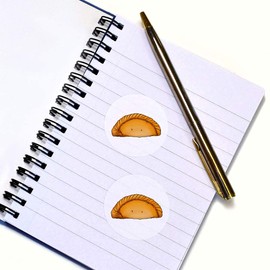 24 x 40mm Round 'Cornish Pasty' Stickers (SK00042973)