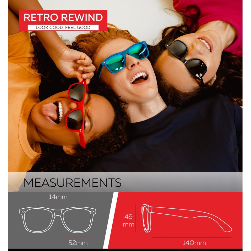 Retro Rewind Polarized Sunglasses for Men and Women - UV