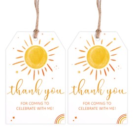 50pcs Thank You Gift Tags with String Attached, 3.3x2.1In Elegant Pre-Punched Hole Hanging Tags for Gifts & Favors, Perfect for DIY Craft Candy Bags Cookie Pouch Party Wedding Christmas Favor Present