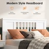 soges Full Bed with Headboard, Solid Wood Platform Bed for
