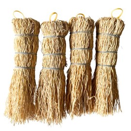 Natural Fiber Dish Brush Cleaners - Mexican Escobeta de Raiz Natural 5.5" with Hangers - Sustainable Kitchen Cleaning Scrubber Brushes for Pots, Sinks, and Pans - Yellow Cepillo Limpia Trastes (4)