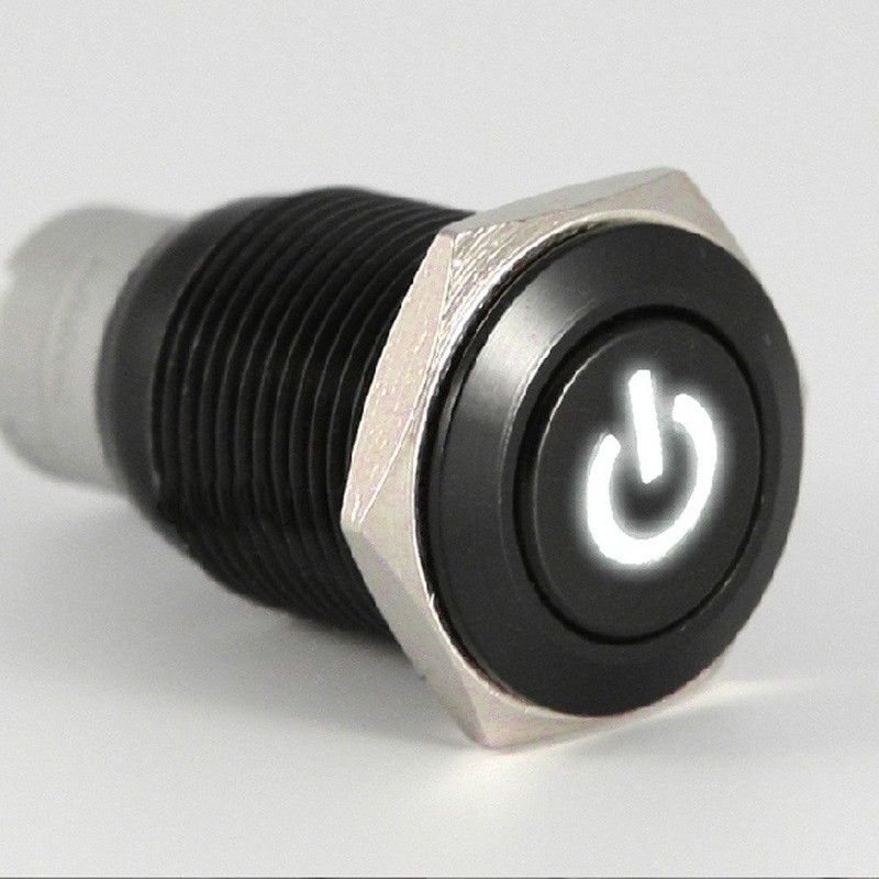 ESUPPORT 16mm 12V 3A Car White LED Light Power Metal