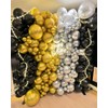 KBZVNAF Black Gold Silver Latex Balloons - 60 Packs 12